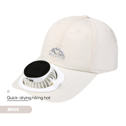 Summer Solar-Powered Digital Display Fan Baseball Cap