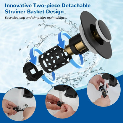 Upgraded 3-in-1 Bathroom Sink Drain Strainer Bathroom Decor Accessory