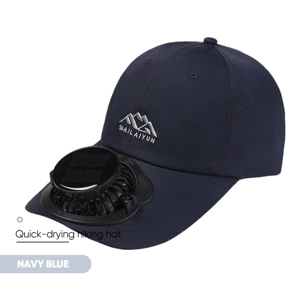 Summer Solar-Powered Digital Display Fan Baseball Cap