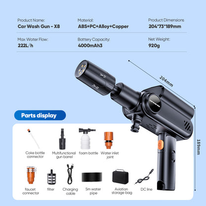 TYIIPLUS™ Portable Mini Cordless Car Pressure Washer Guns | Foldable & Dual Power Supply