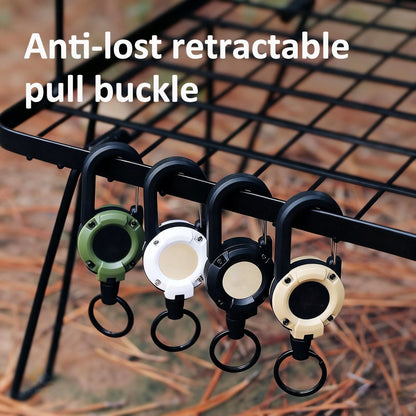 Heavy-Duty Retractable Carabiner Keychain – 65cm Steel Lanyard, 100K Pull Cycles