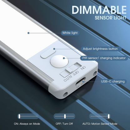 【FREE SHIPPING】TYIIPLUS Rechargeable Motion Sensor Magnetic Lights for Kitchen, Stairs, Closet