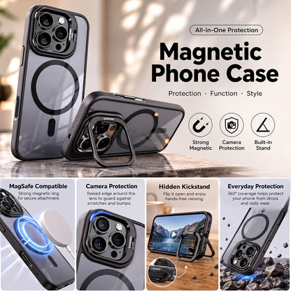 TYIIPLUS™ Magnetic Phone Case with Camera Protection & Built-In Stand