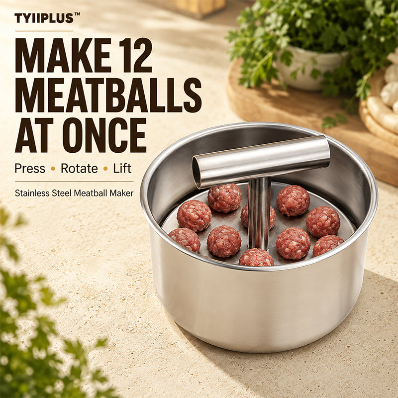 TYIIPLUS™ Stainless Steel Meatball Maker – 6/12-Cavity Manual Meatball Mold, Quick & Easy Meatball Making Tool