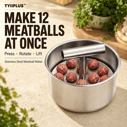 TYIIPLUS™ Stainless Steel Meatball Maker – 6/12-Cavity Manual Meatball Mold, Quick & Easy Meatball Making Tool