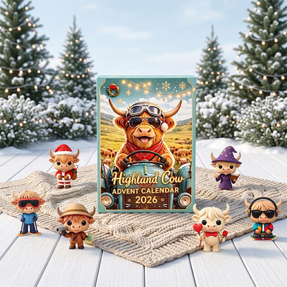 🐮 2026 Highland Cow Advent Calendar – 24 Days of Cute 3D Mini Figurines