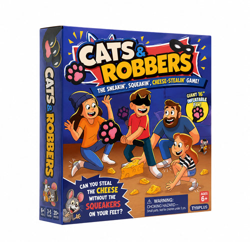 TYIIPLUS™ Cats & Robbers Family Party Game – Squeaky Sneaking Cheese-Stealing Game