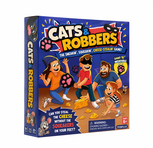 TYIIPLUS™ Cats & Robbers Family Party Game – Squeaky Sneaking Cheese-Stealing Game