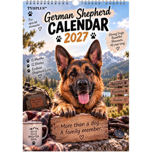 TYIIPLUS™ German Shepherd Calendar 2027 – Funny 12-Month Wall Calendar for German Shepherd Lovers & Dog Owners