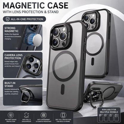 TYIIPLUS™ Magnetic Phone Case with Camera Protection & Built-In Stand