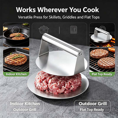 Stainless Steel Burger Press Smash Burger Press- Pro Non-Stick Burger Smasher🍔