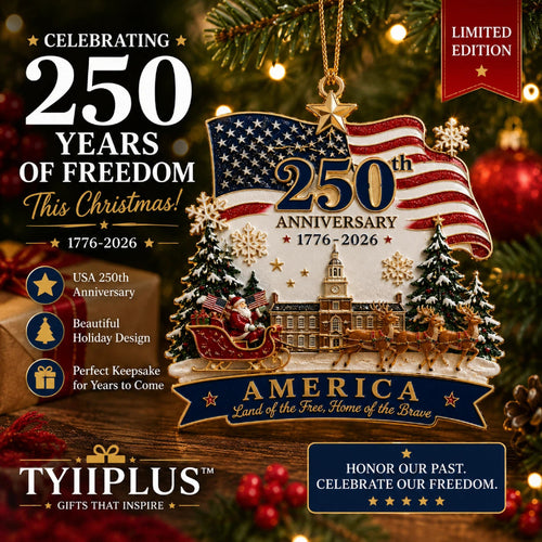TYIIPLUS™ USA 250th Anniversary Christmas Ornament – 1776–2026 Patriotic Collectible Holiday Keepsake