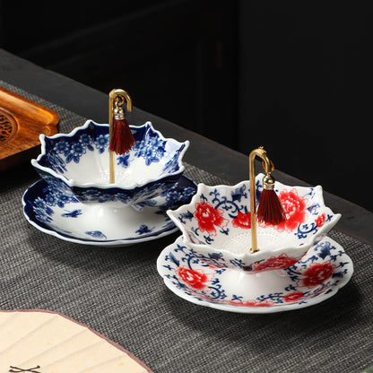 🍵5 Thousand Years Blue and White Porcelain Umbrella Tea Infuser Set