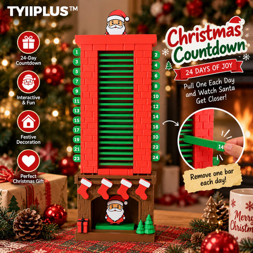 TYIIPLUS™ Santa Christmas Countdown Advent Calendar – 24-Day Interactive Fireplace Countdown Decoration