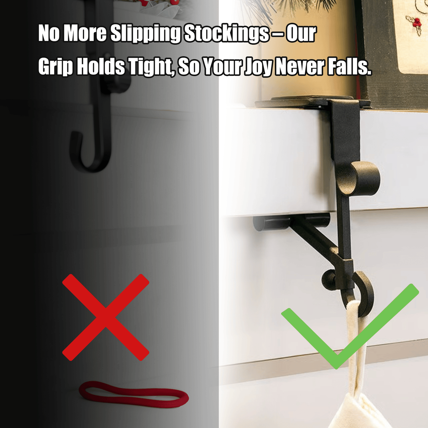 2-in-1 Garland and Fireplace Stocking Hanger