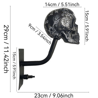 TYIIPLUS™ Skull Motorcycle Helmet Holder – Punk Skull Wall Mount Rack for Helmets, Jackets & Garage Decor