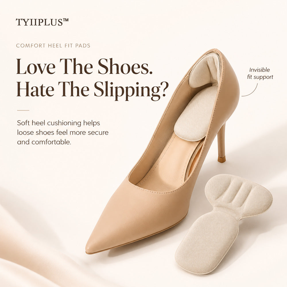 TYIIPLUS™ 5-Pair Comfort Heel Fit Pads – Cushioned Anti-Slip Shoe Inserts for a Secure, Better Fit
