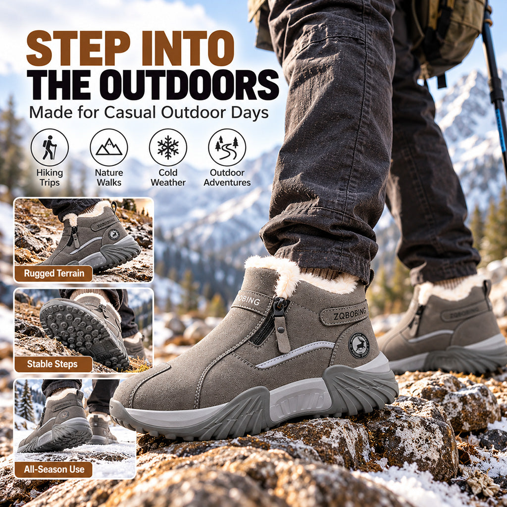 TYII™ Unisex Winter Fleece-Lined Ankle Boots – Warm Non-Slip Snow Boots