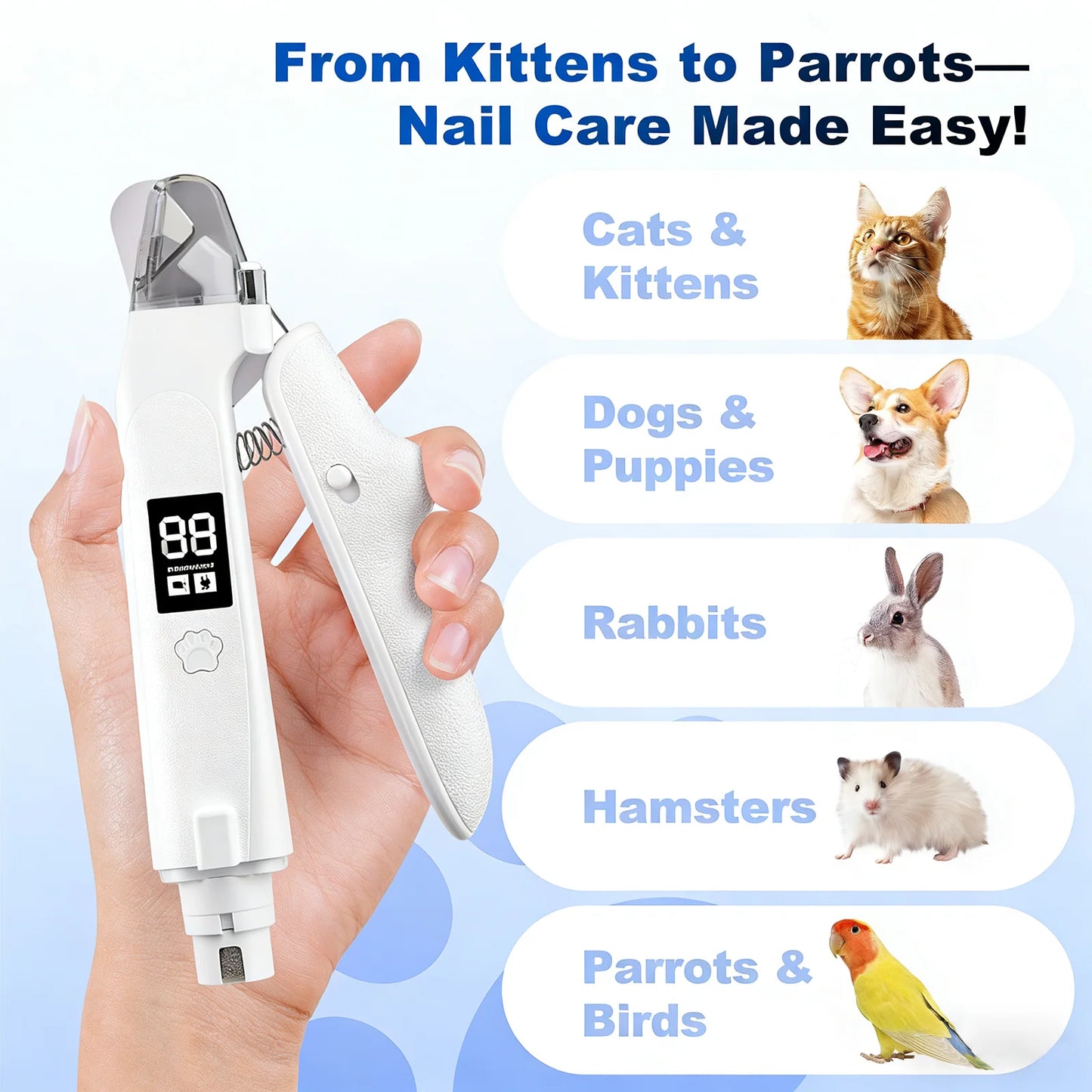 2-in-1 LED Pet Nail Clipper & Grinder