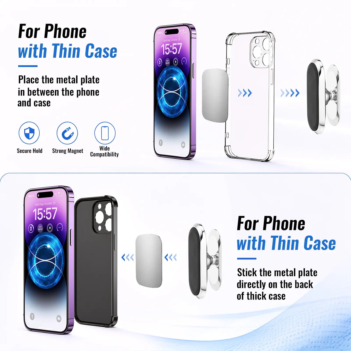Magnetic Phone Holder for Car, Tablet Mount, 360° Rotation