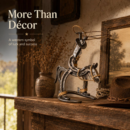Handcrafted Cowboy Iron Pony Ornament