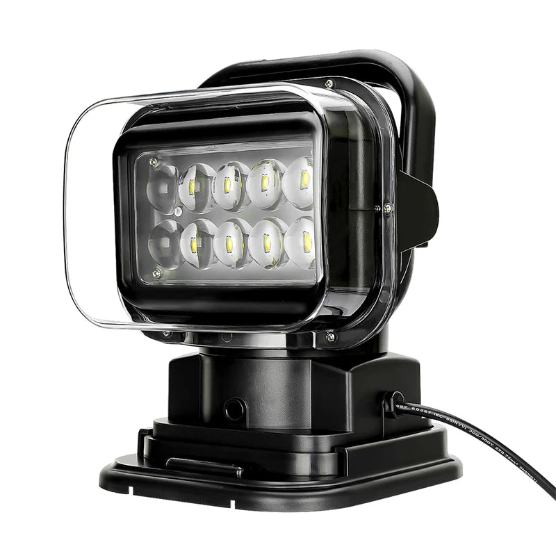 50W Remote Control 360° Rotating LED Searchlight