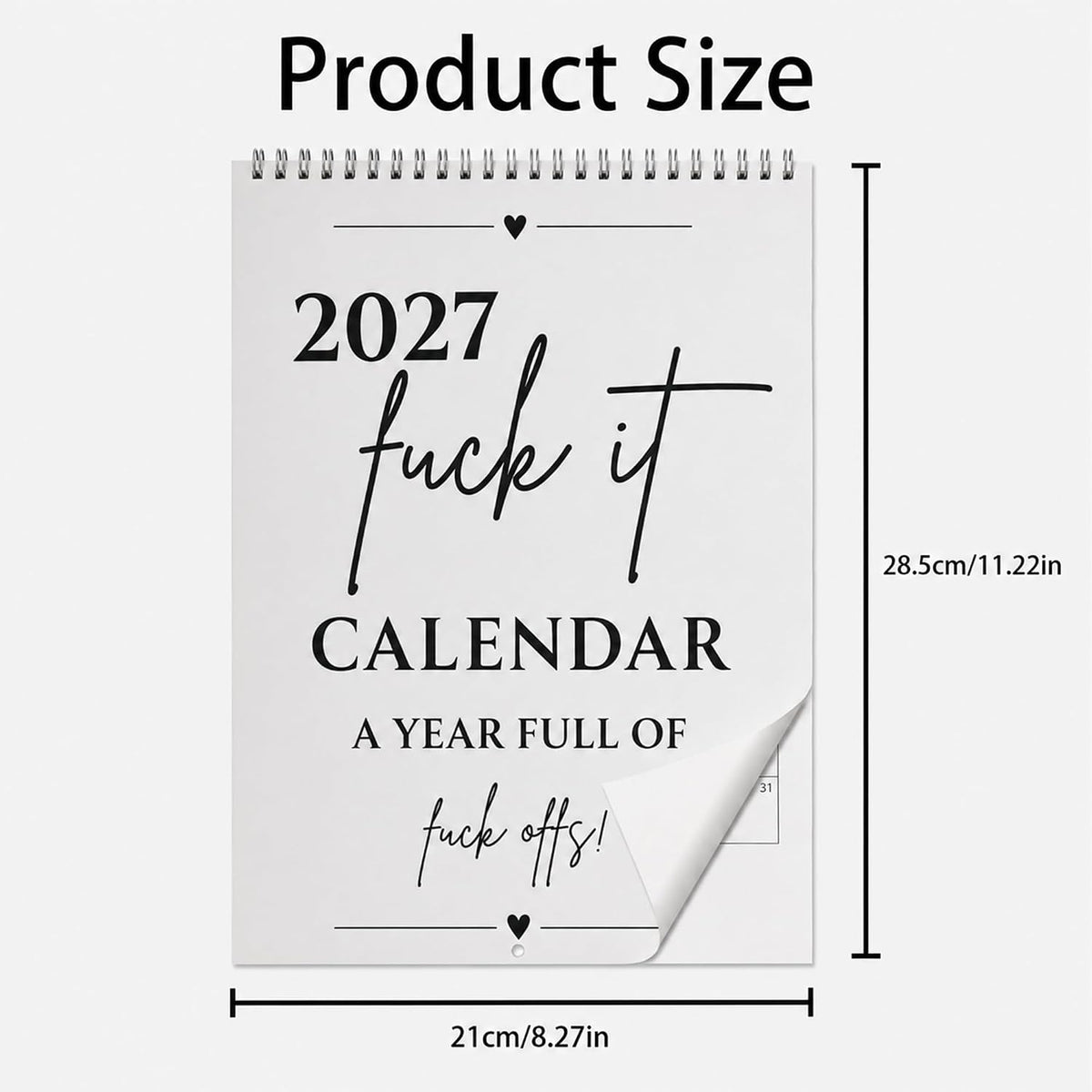Fuck It Calendar 2027, Funny Sweary Wall Calendar