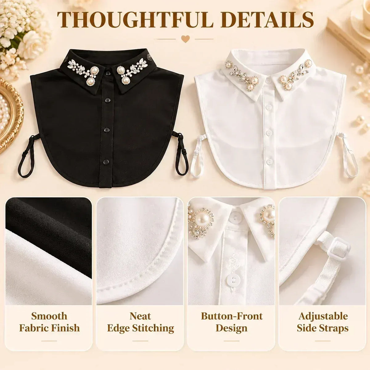 🎉✨ Jeweled Detachable Collar-Instant Elegance & Effortless Layering