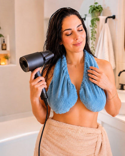 👙 Hands-Free Wearable Shower Towel – Ultra Soft Plush | Adjustable & Moisture Absorbing