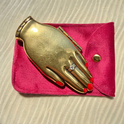 The Handheld Compact – Vintage Hand-Shaped Pocket Mirror