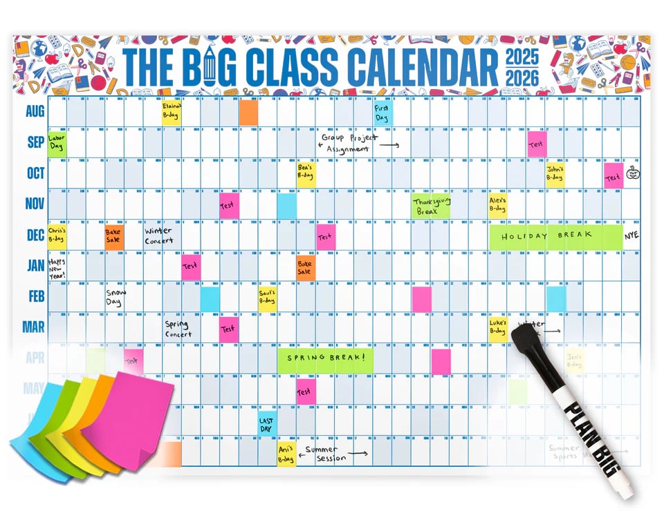 📚 Back-to-School Sale📅The Big Class Calendar - Academic Year 2026-2027