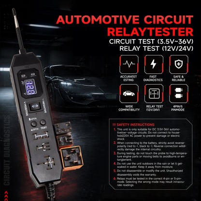 2-in-1 Automotive Circuit & Relay Tester