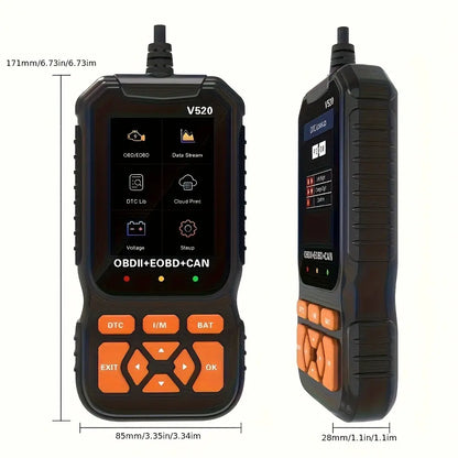 TYIIPLUS V520 OBD2 Scanner Car Diagnostic Tool, Code Reader with Live Data Stream, Battery Voltage Test & I/M Readiness for All OBDII Vehicles
