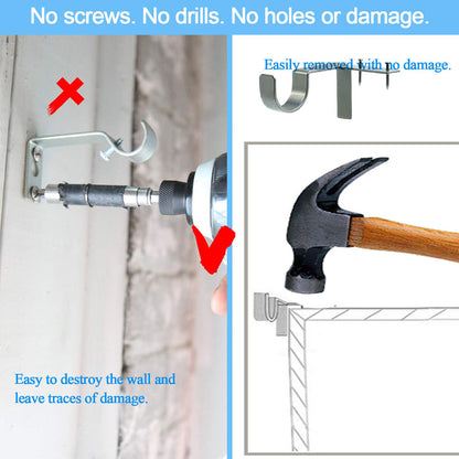 TYIIPLUS No-Drill Curtain Rod Brackets