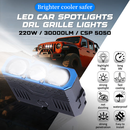 30000LM Ultra Bright LED Car Spotlight – High/Low Beam, IP68 Waterproof Off-Road Driving Light