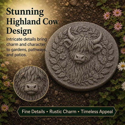 🐮Highland Cow Garden Art Stepping Stone Mold