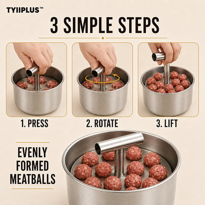 TYIIPLUS™ Stainless Steel Meatball Maker – 6/12-Cavity Manual Meatball Mold, Quick & Easy Meatball Making Tool