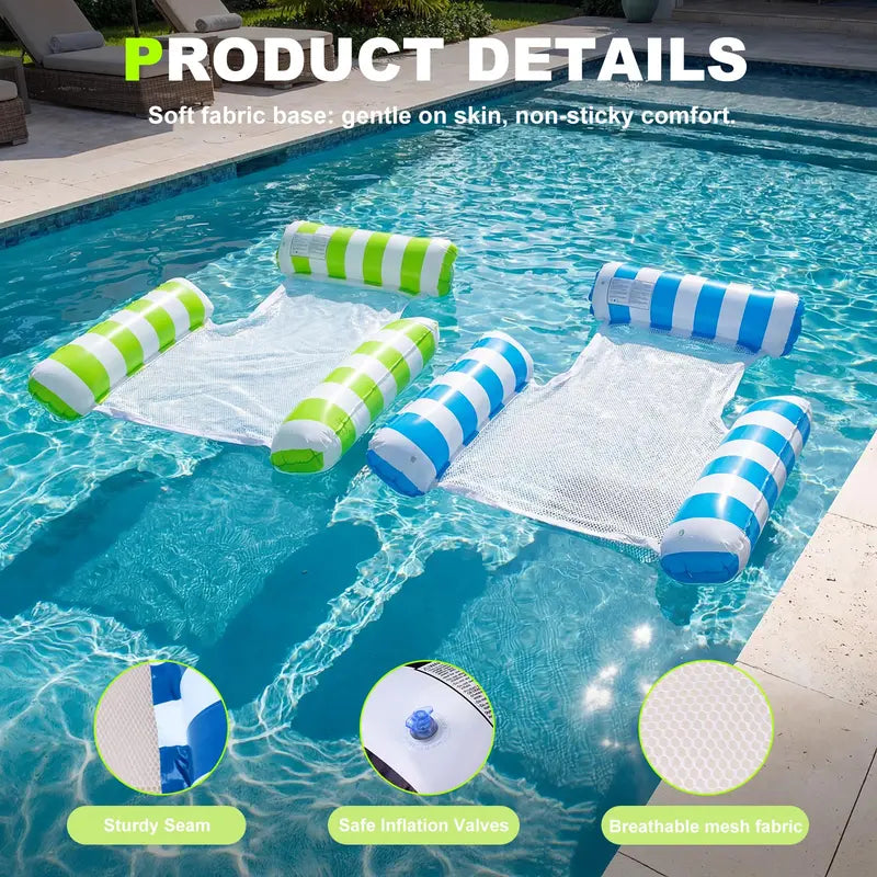 4-in-1 Inflatable Pool Hammock with Mesh & Free Hand Pump 🌊