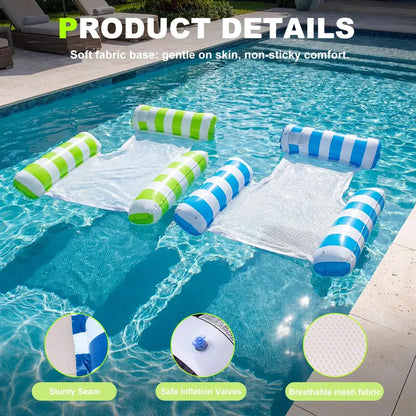 4-in-1 Inflatable Pool Hammock with Mesh & Free Hand Pump 🌊