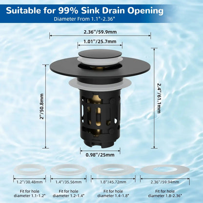 Upgraded 3-in-1 Bathroom Sink Drain Strainer Bathroom Decor Accessory
