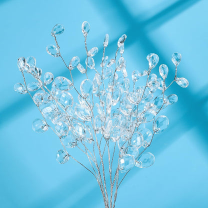 TYIIPLUS™ 50 Pcs Crystal Bead Floral Picks – Sparkling Decorative Stems for Bouquets & Home Decor