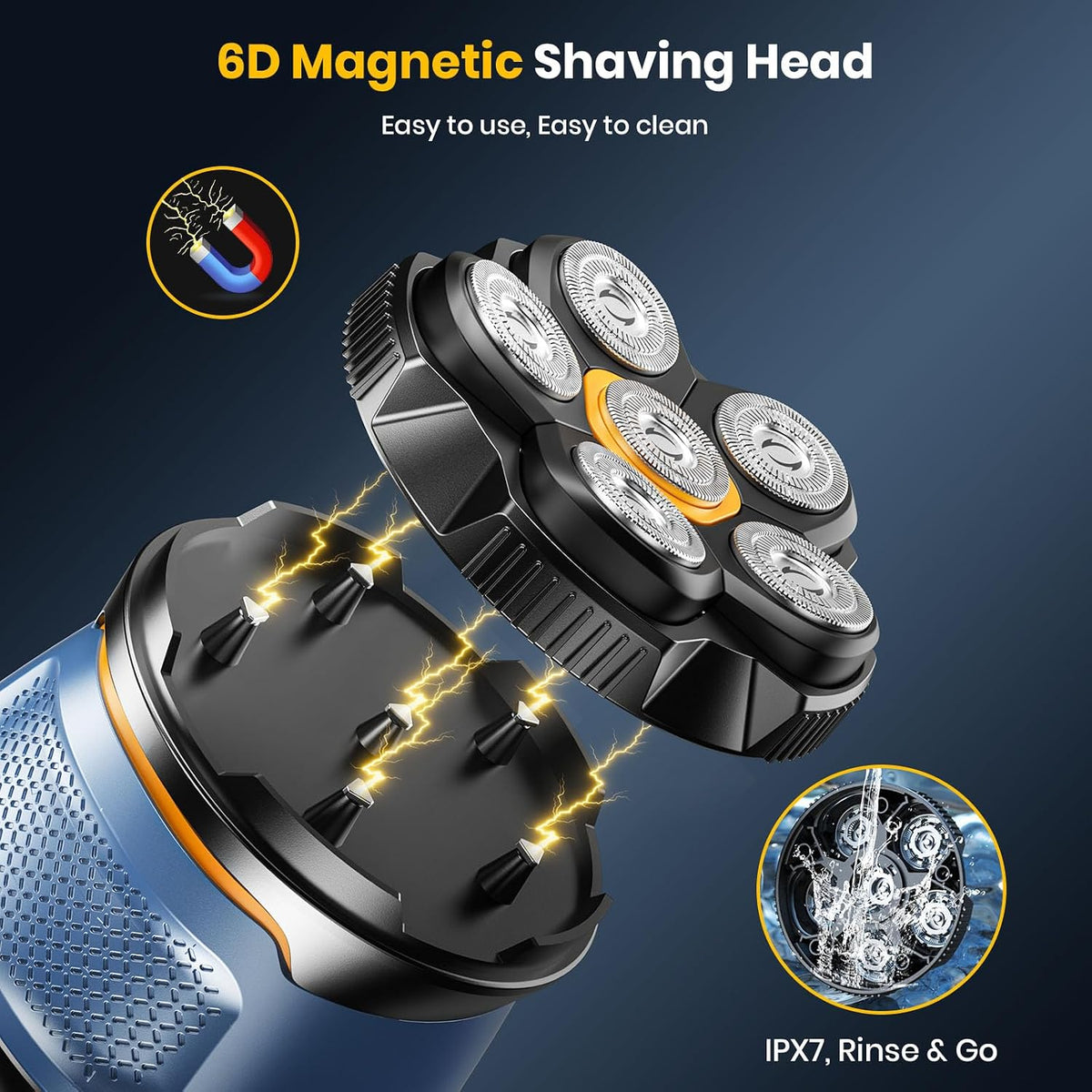 TYIIPLUS 6D Magnetic Electric Head Shaver