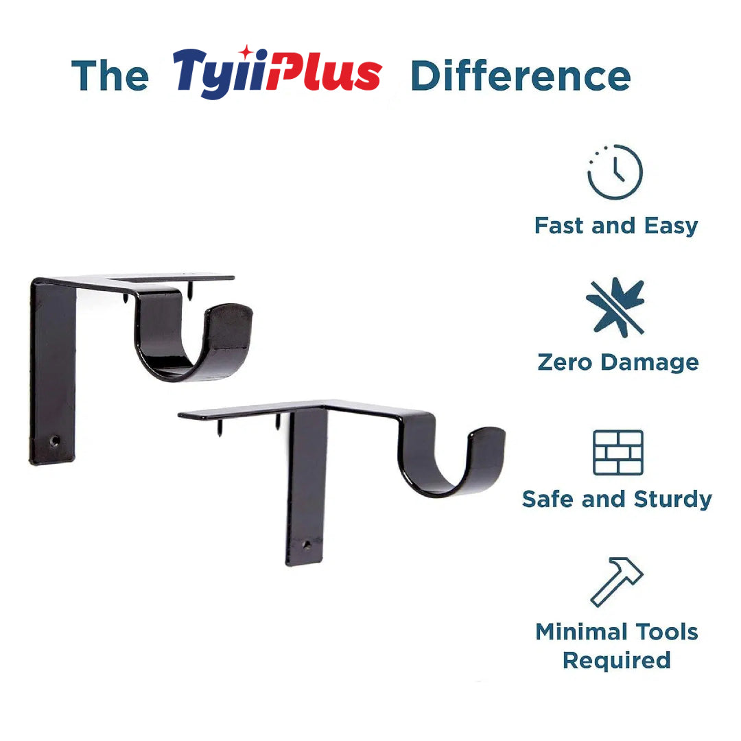 TYIIPLUS No-Drill Curtain Rod Brackets