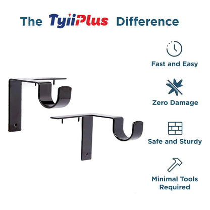 TYIIPLUS No-Drill Curtain Rod Brackets