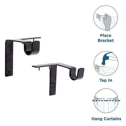 TYIIPLUS No-Drill Curtain Rod Brackets