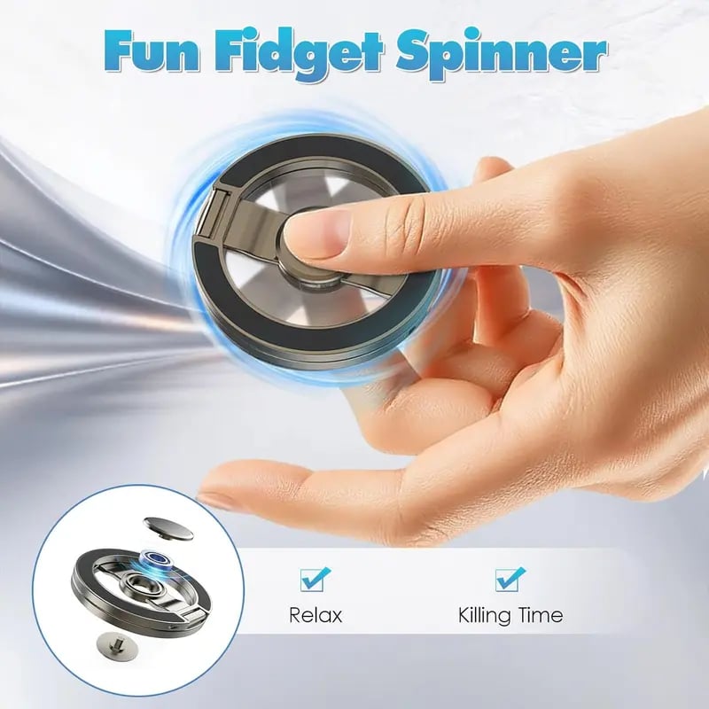 Magnetic Ring Phone Stand & Fidget Spinner – 2-in-1 Foldable 360° Rotating Magnetic Grip