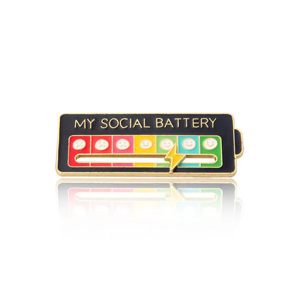 My Social Battery / Mood Tracker Enamel Brooch