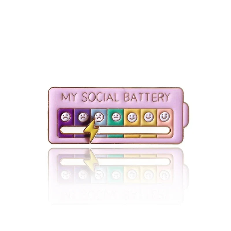 My Social Battery / Mood Tracker Enamel Brooch