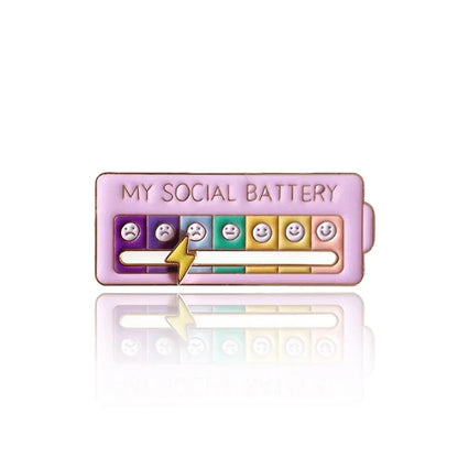 My Social Battery / Mood Tracker Enamel Brooch