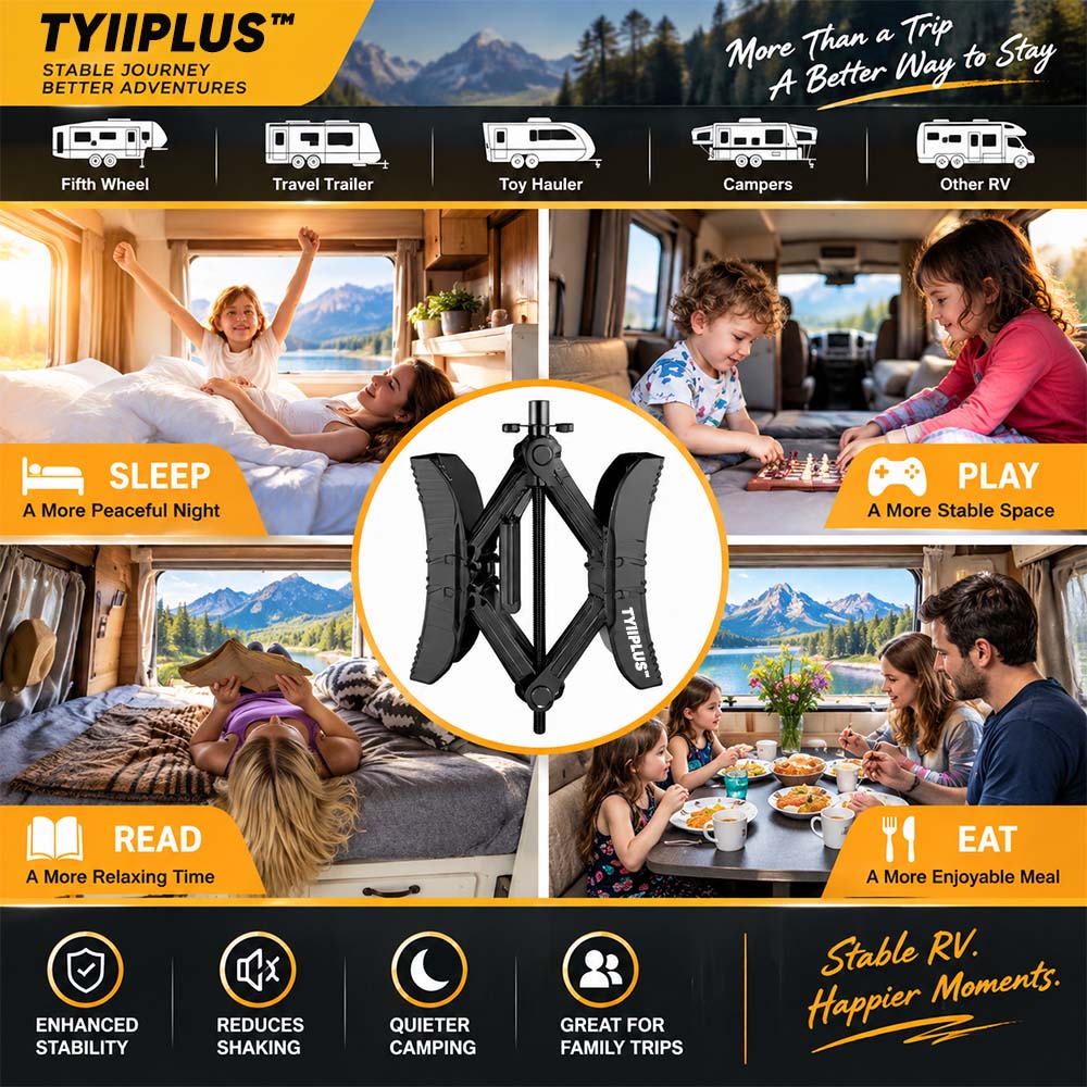 TYIIPLUS™ RV Tire Stabilizer – X-Shaped Dual Tire Chock for Travel Trailers, Motorhomes & Campers
